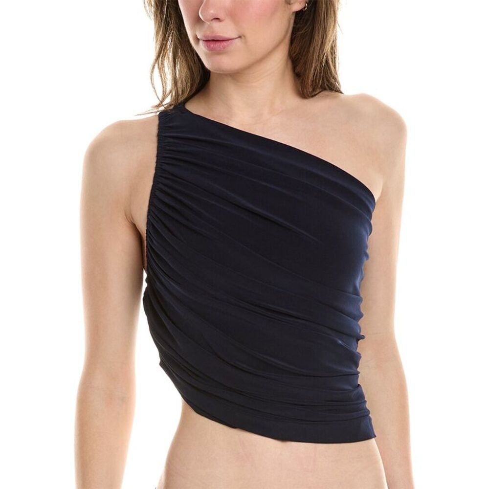 Norma Kamali Black One-Shoulder Bikini Top